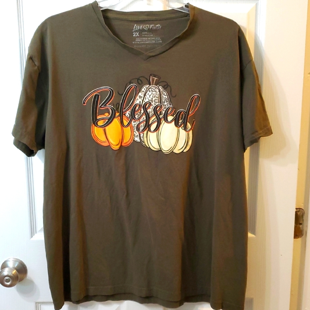Women's Blessed Short Sleeve Tee - Olive